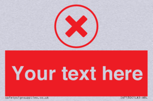 Custom red background, red cross in circle sign